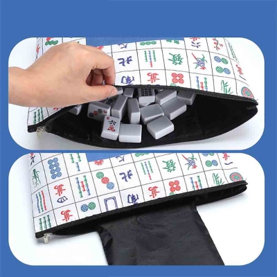 Personalized Canvas Mahjong Storage Bag, Customized Name Mahjong Bag, Retro Storage Bag, Gift for Mahjong Lovers