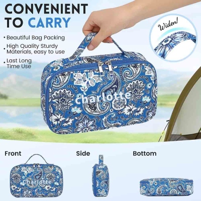 Personalized Blue Paisley Pattern Mahjong Storage Bag, Customized Name Retro Mahjong Bag, Portable Mahjong Storage, Gift for Mahjong Lovers