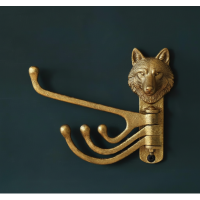 Gold Rabbit Multi Hook Hare Antique Gold Cream Finish Hangers