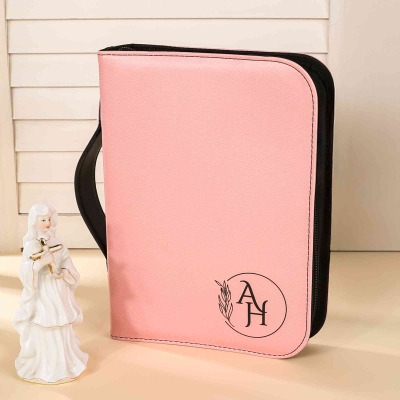 Personalized Leather Bible Cover, Custom Religious Book Case, Large Bible Carrying Bag with Handle, Bible Study Supplies, Christian Gift for Women/Men