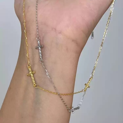 Sterling Silver 925 Cross Pendant Necklace, Delicate Cable Chain Religious for Women, Everyday Elegant Jewelry, Birthday/Christmas Gift for Her/Mom