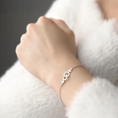 Personligt Venus-armband med dubbla namn, anpassat könssymbol HBTQ-armband, lesbiska pridesmycken, födelsedags-/jul-/bröllopspresent till lesbiska/henne