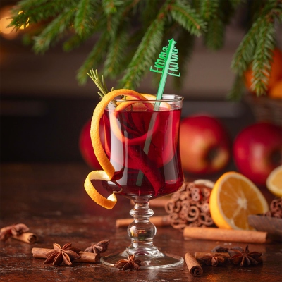 Custom Cocktail Drink Stirrers, Set of 15, Banquet Party Bar Stir Sticks, Laser Cut Drink Mixers, Merry Christmas Decors, Gifts for Family/Friends