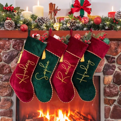 Personalized Name Family Christmas Stocking, Festival Fireplace Christmas Decor, Tree Hanging Ornament, Christmas Gift for Family/Kids