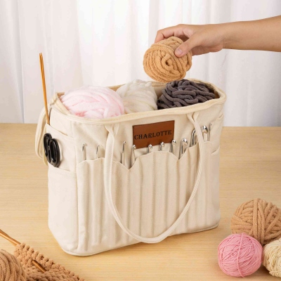 Personalization Canvas knitting bag