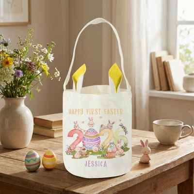 Happy Easter Egg Hunt Basket Bucket