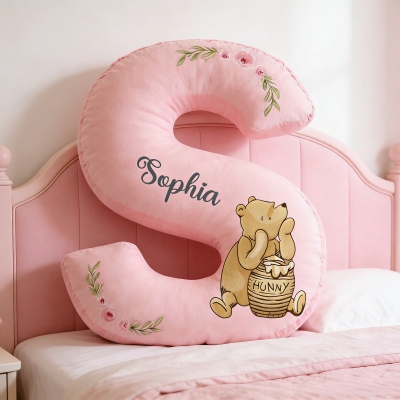 Personalized Name Classic Winnie the Pooh Letter Pillow, Plush Stuffed 3D Alphabet Pillow, Nursery Decor, Easter/Birthday Gift for Kids/Boys/Girls