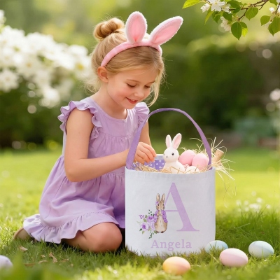 Happy Easter Egg Hunt Basket Bucket
