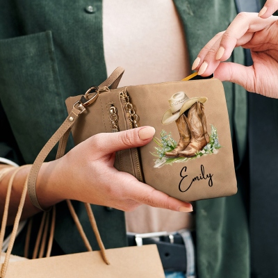 Personalized birth flower wallet