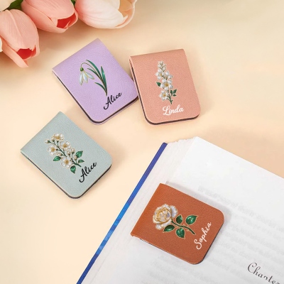 leather bookmark with name