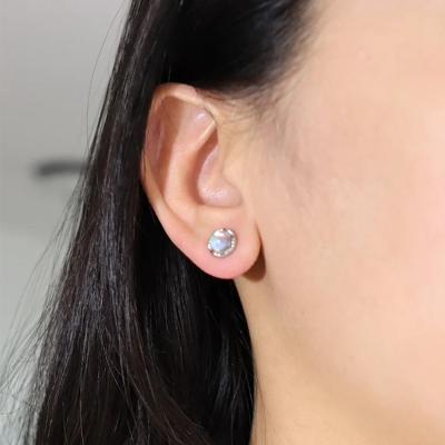 Titanmånstensörhängen, Vintage örhängen som inte mattas av, Vattentäta titanörhängen i implantatkvalitet, Eleganta smycken för kvinnor, Present till henne