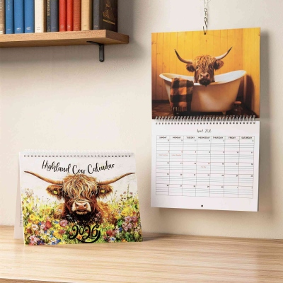 2026 Highland Cow Calendar