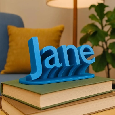 Personalized 3D Printed Playful Name Plate, Multicolor Name Display, Office Desktop Decor, Birthday/Appreciation Gift for Teacher/Colleagues/Friends