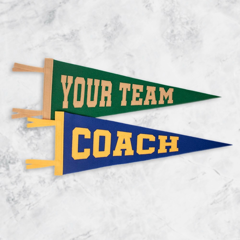Custom Bold Name Pennant Flag, Classic Sports pennants, Team Spirits
