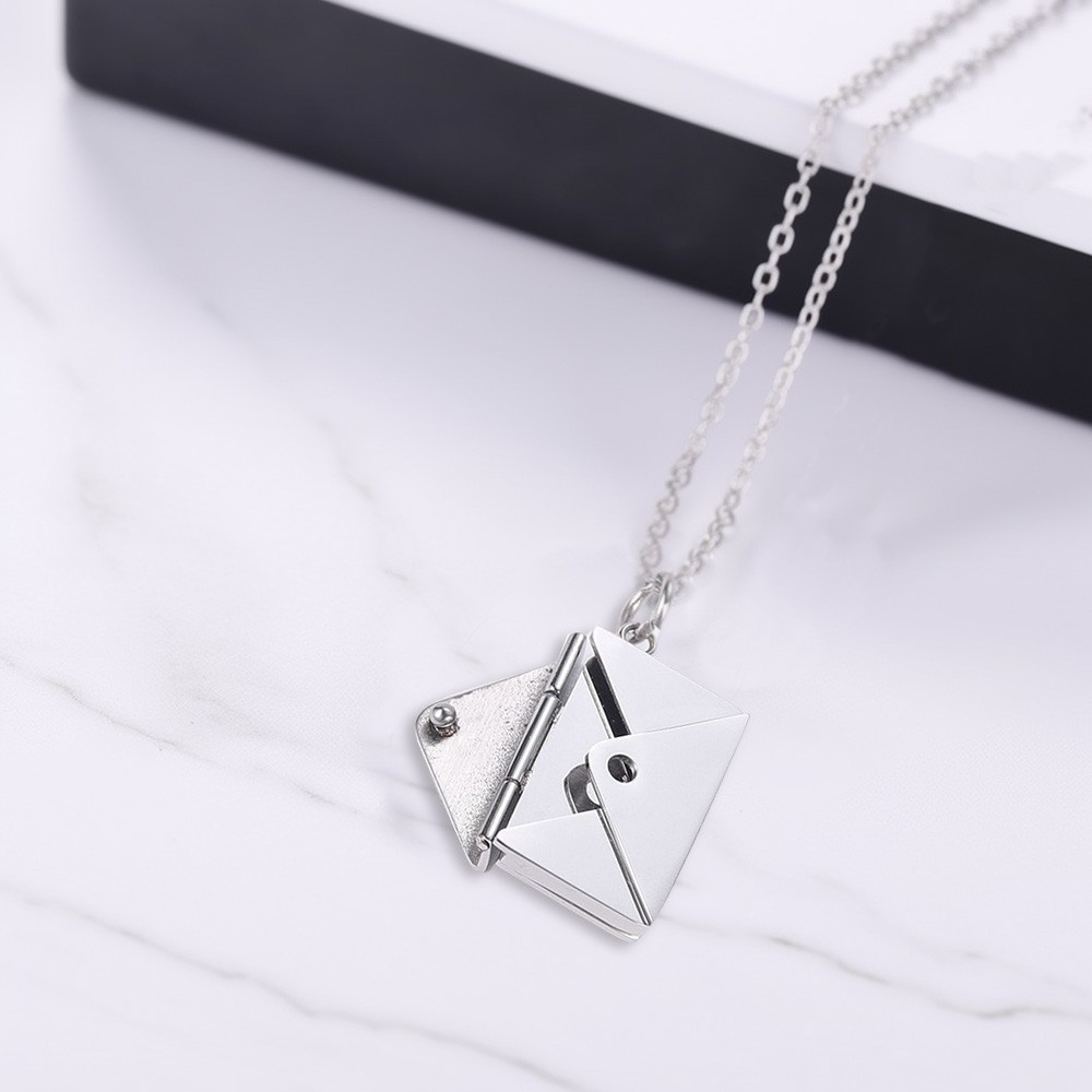 Personalized Name & Photo Envelope Necklace, Custom envelope locket