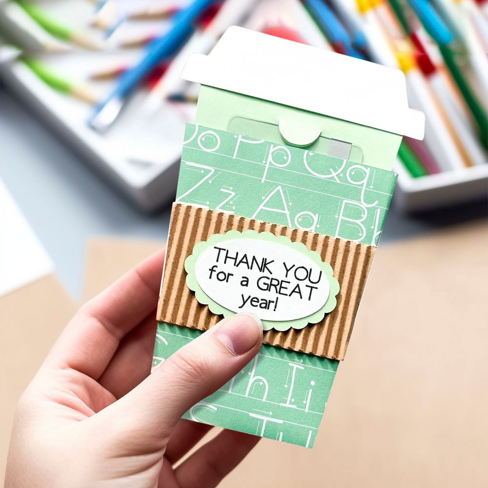 Custom Coffee Cup Gift Card Holder, Teacher Gift Card Holder, Teacher