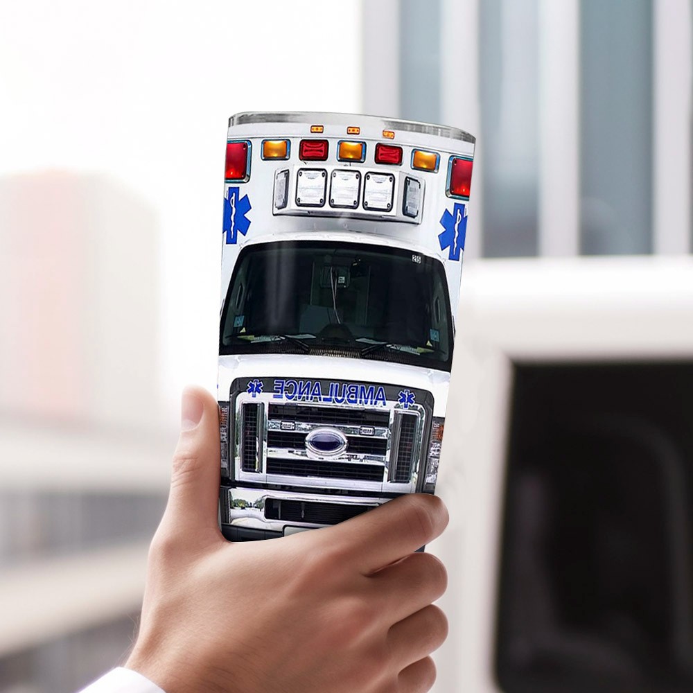 Personalized Ambulance Tumbler, Ambulance Driver Tumbler, Paramedic Tumbler Coffee Travel Mug, EMS Cup, Ambulance Driver Appreciation Gift
