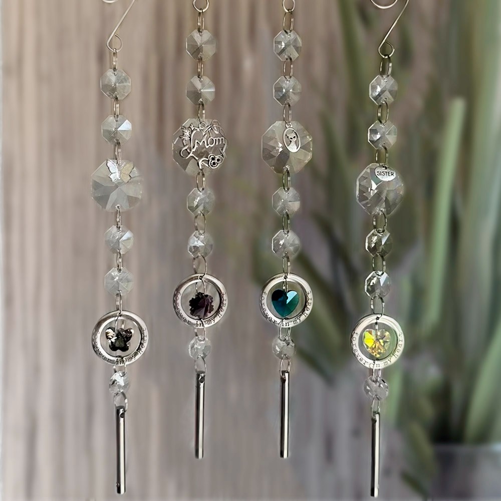 Custom Small Urn and Crystal Suncatcher, Celebration of Life Keepsake