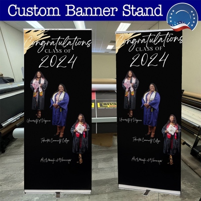 Custom Birthday Retractable Banner Stand INCLUDED with full color print | Adjustable banners | Girl party, Sweet 16, Quinceanera sign