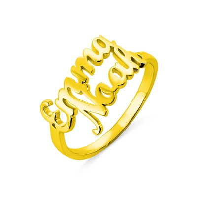 Personalized Double Name Ring Gift in Gold