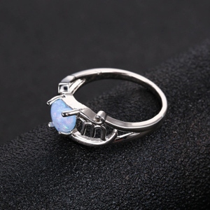 Opal "Mom" Ring Silver-Plated Copper