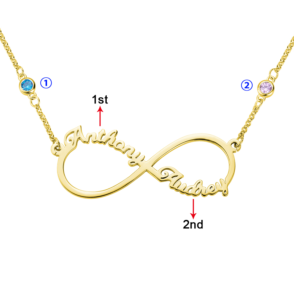 Personalized Charm Name Bracelet With Birthstone Birthday Gifts For Her