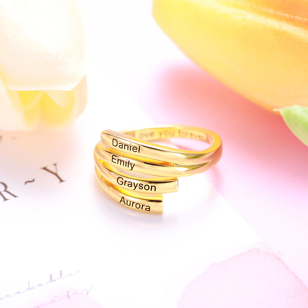 10KT/14KT/18KT Gold Personalized Name Ring 006 – Bijoux Luxo
