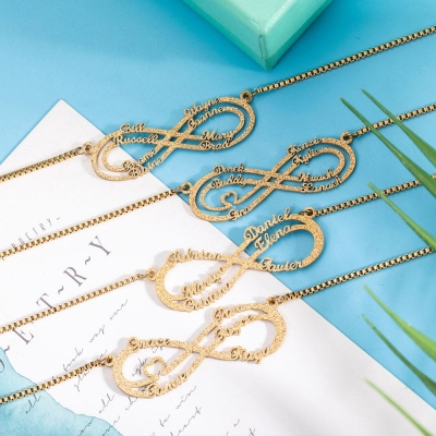 Personalized Sparkling Infinity Name Necklace in Gold