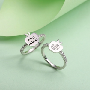 Personalized Engraved Apple Ring