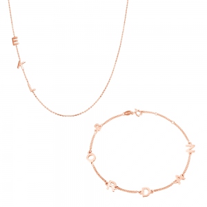 Personalized Sideways Initial Necklace or Bracelet