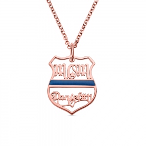 Personalized Name Badge Necklace for Police Mother