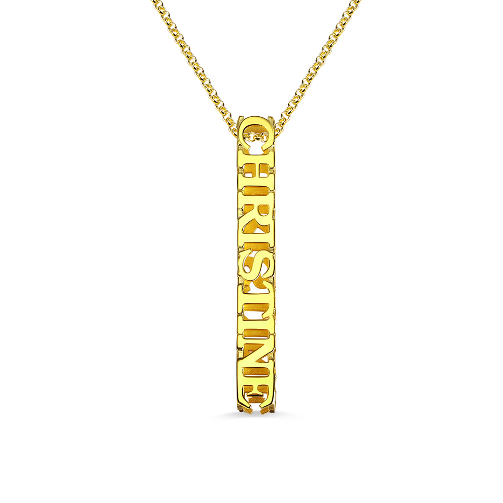 Personalized Cubic Bar Name Necklace