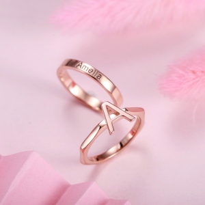 Personalized Stacking Rings Letter Rings & Band Rings