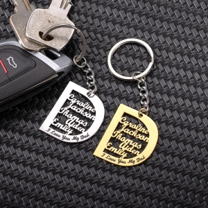 Personalized Family Name Keychain for Father