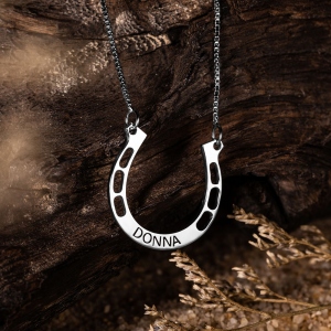 Personalized Horseshoes Name Necklace