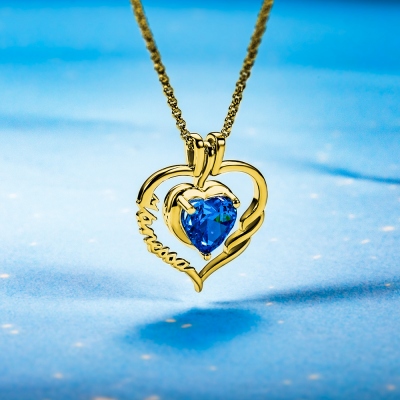 Personalized True Love Birthstone Necklace