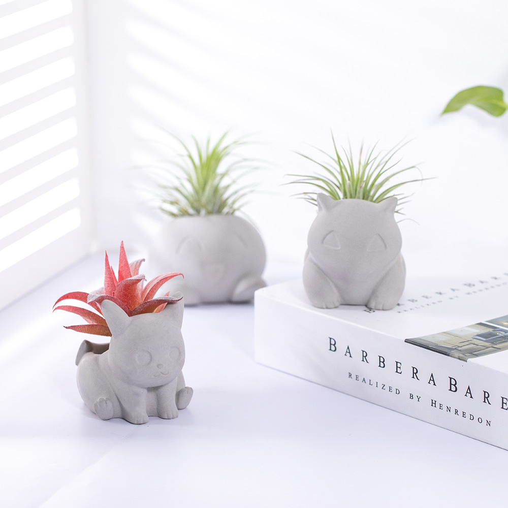 Concrete Cartoon Succulent Planter Pikachu/Bulbasaur/Oddish