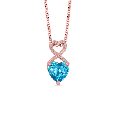 Personalized Heart Birthstone Infinity Necklace