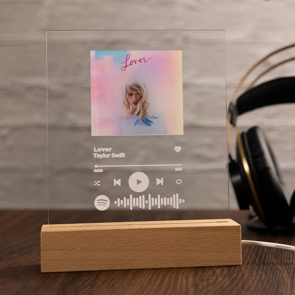 Luz noturna de placa de música acrílica de código de Spotify digitalizável personalizada