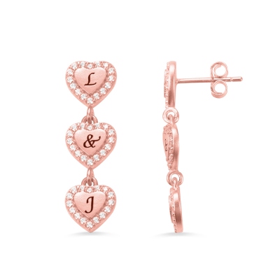 Personalized 1-9 Hearts Earrings for Her