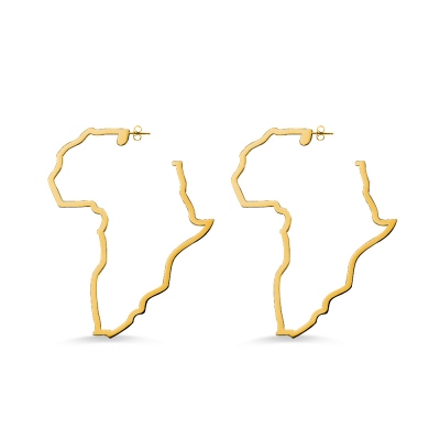 Personalized Africa Map Hoop Earrings