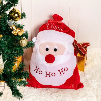 Embroidered Santa Sack Personalized Gift Bag