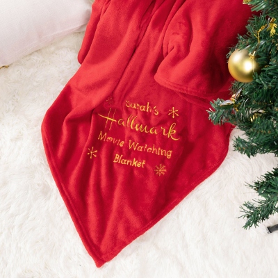 Personalized Moving Watching Blanket Custom Embroidery