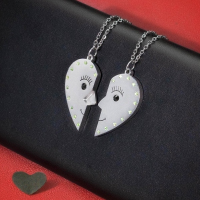 Personalized Heart Couple Necklace