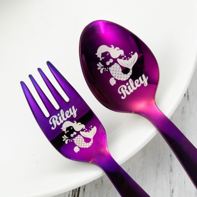 Personalized Mermaid Style Cutlery Set
