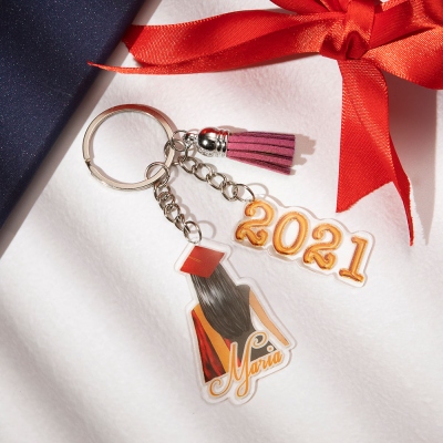 Porte-clés imprimé souvenir de remise des diplômes personnalisé
