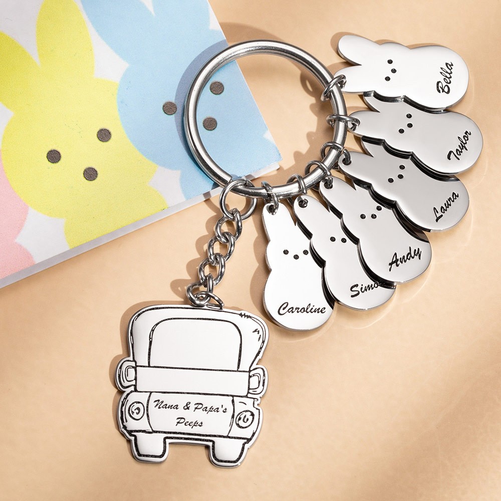 Personalized Easter Bunny Keychain