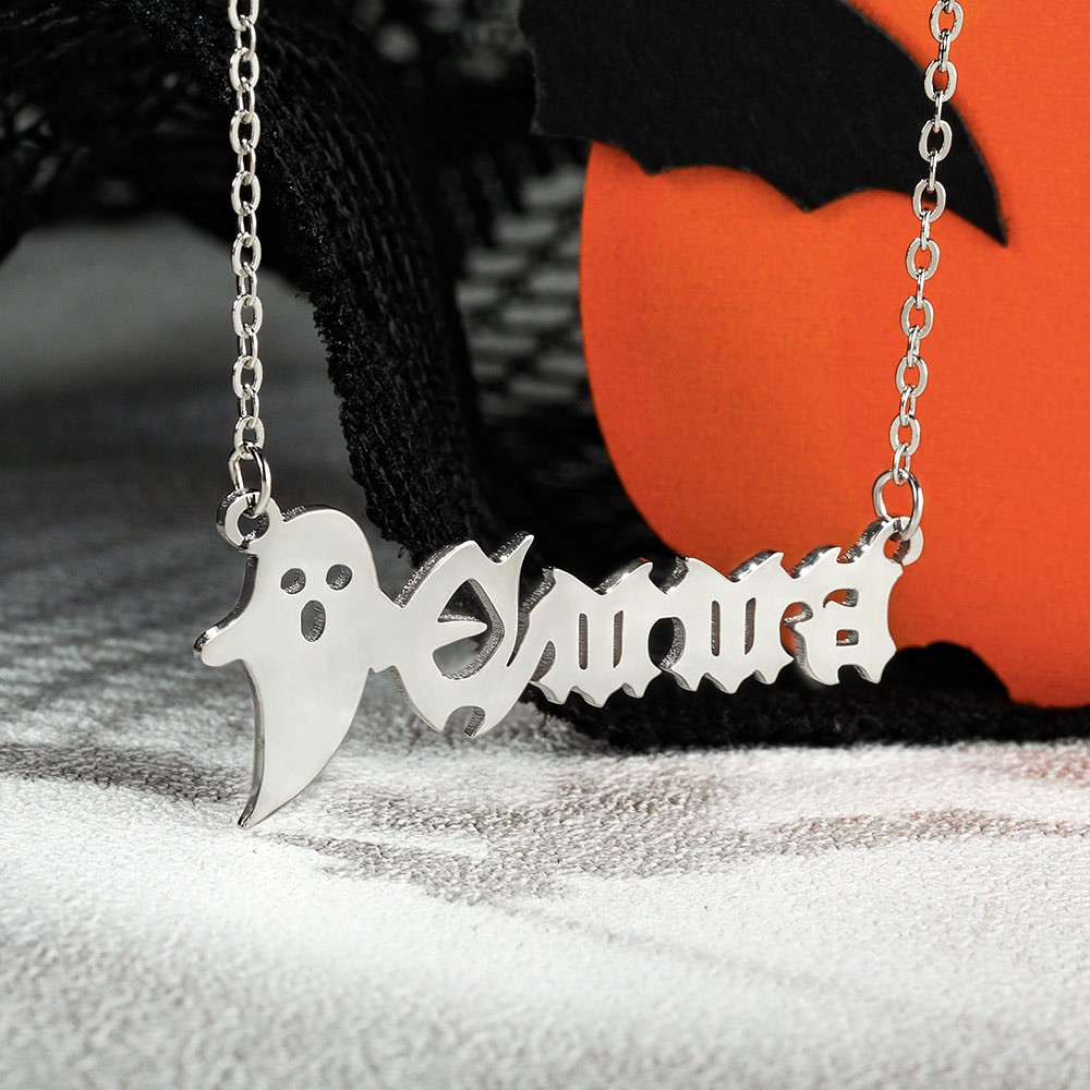 Cat Lover Jewelry Personalized Goth Jewelry With Name Personalized Cat Necklace Personalized Cat Pendant Name Necklace Cat Name Pendant
