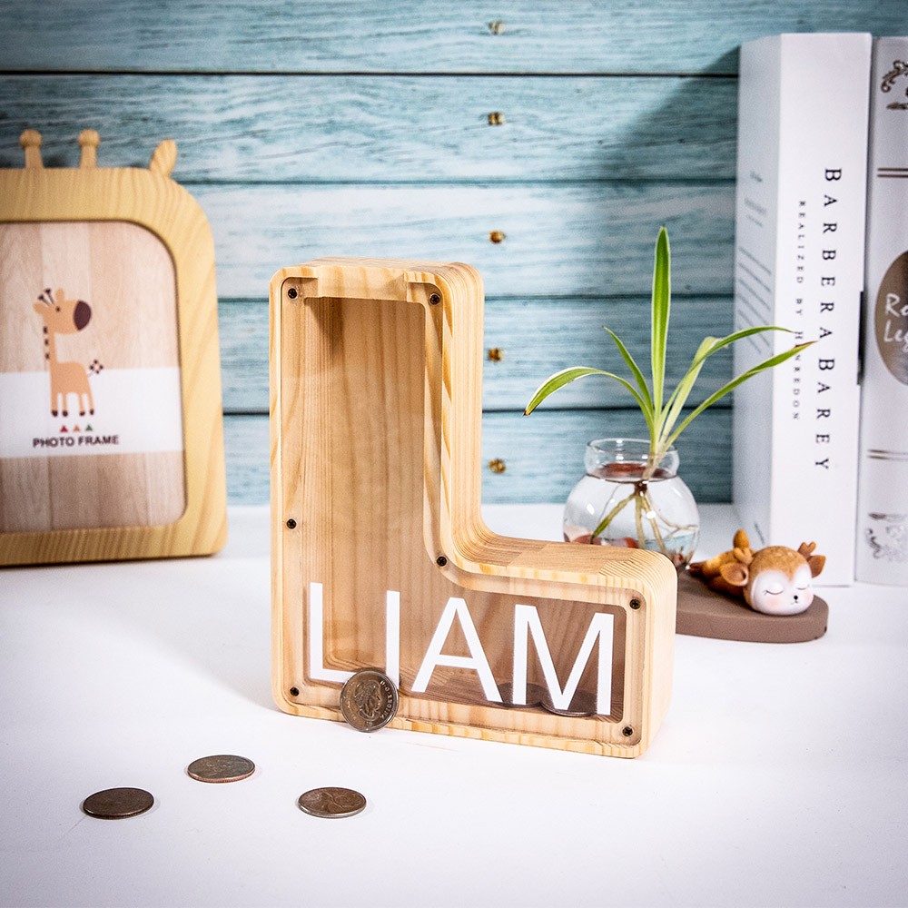 Customized Wooden Name Money box