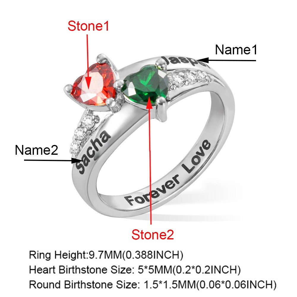 thumbnail image 2 of 925 Sterling Silver Custom Mother Name Ring With 1-8 Birthstones 2 of 12